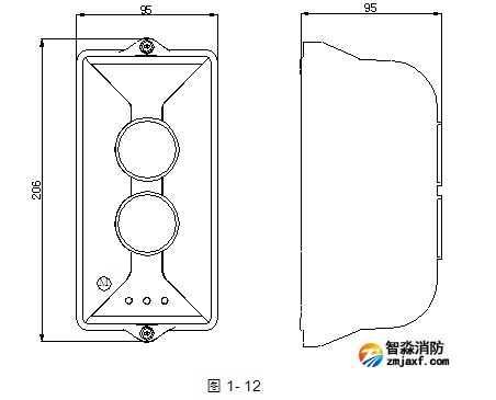 JTY-HM-GST102線型光束感煙火災(zāi)探測(cè)器外形示意圖