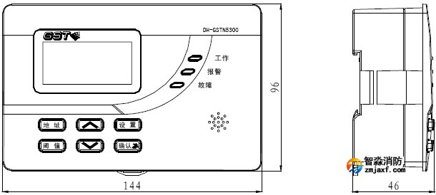 DH-GSTN5300/9探測器信號(hào)處理模塊外形示意圖