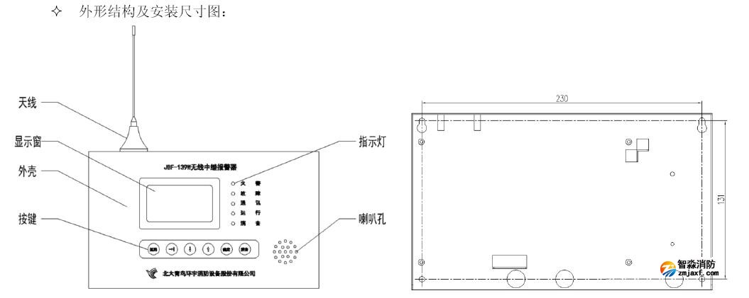 JJBF-139W無(wú)線中繼報(bào)警器結(jié)構(gòu)特征