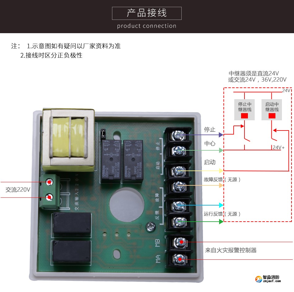 HJ-9506中繼模塊產品接線圖
