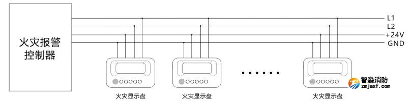 JB-FSD-C89火災(zāi)顯示盤(pán)接線圖
