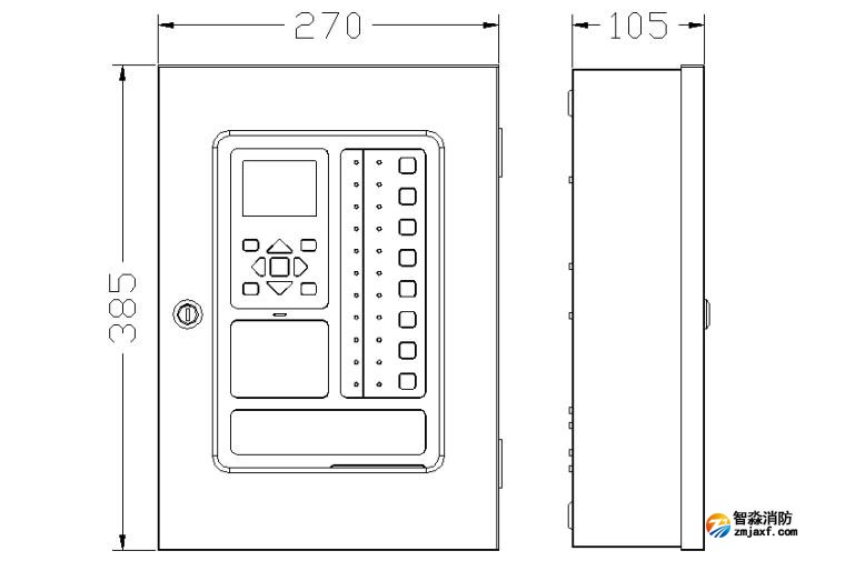 JB-QBL-DK520消防設備電源狀態(tài)監(jiān)控器外形尺寸圖