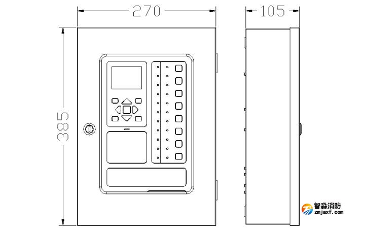 JB-QBL-DH510電氣火災(zāi)監(jiān)控設(shè)備外形尺寸圖