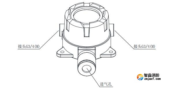 GT-FS2023(Ex)工業(yè)及商業(yè)用途點(diǎn)型可燃?xì)怏w探測(cè)器結(jié)構(gòu)圖