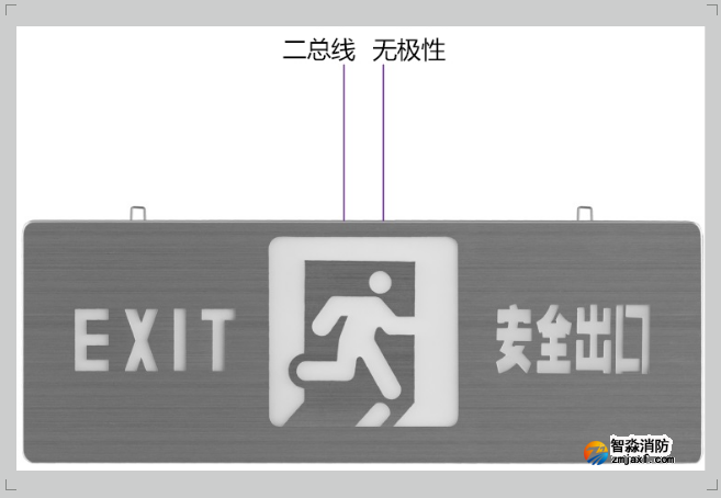 集中電源集中控制型消防應急疏散標志燈（吊裝式）接線圖