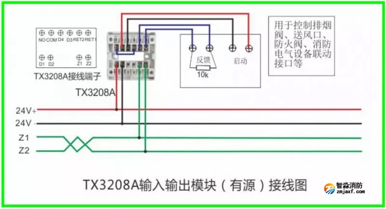 泰和安火災(zāi)報警產(chǎn)品接線示意圖