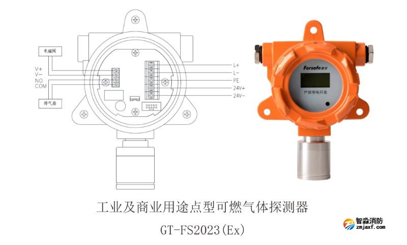 FS2023(Ex）工業(yè)及商業(yè)用途點(diǎn)型可燃?xì)怏w探測(cè)器接線圖